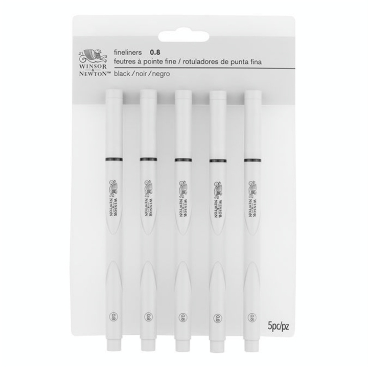 Feutre Fineliner W&N 0.8 x 5 pcs - Winsor & Newton - Rougier et Plé