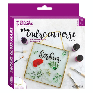 Cadre en verre à suspendre Carré 20 x 20 x 0.7 cm - Graine Créative - Rougier et Plé