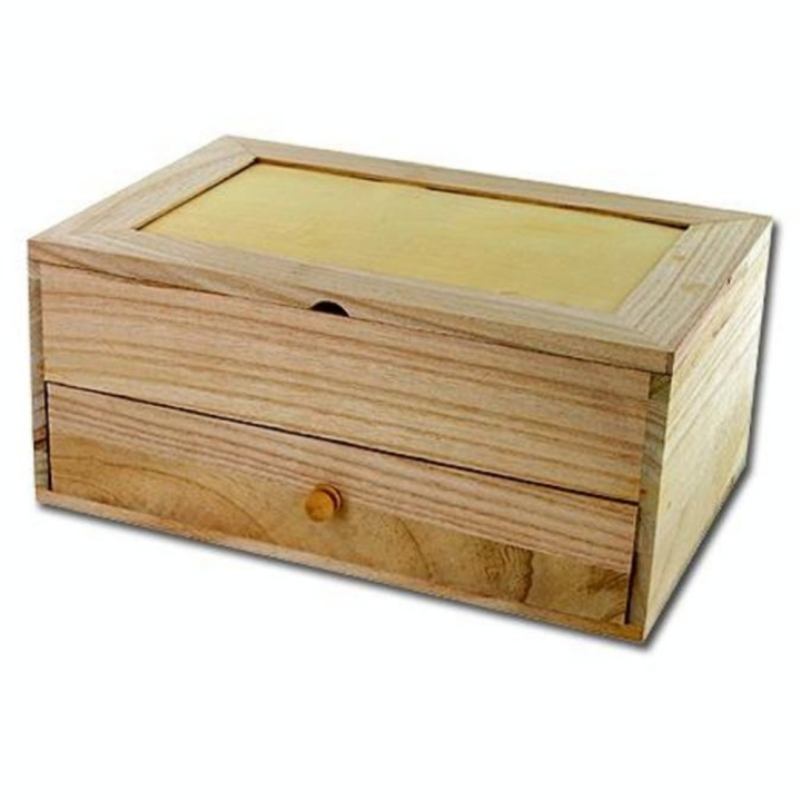 Coiffeuse en bois 6 compartiments et 1 tiroir 26 x 17,5 x 11,5 cm - Artemio - Rougier et Plé