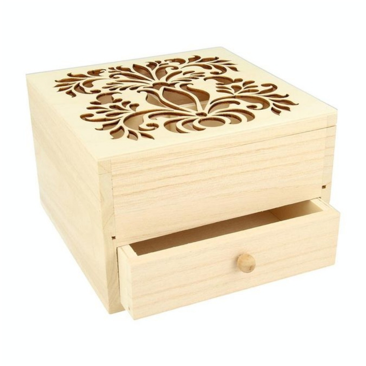 Boîte à bijoux en bois 16 x 16 x 10 cm - Artemio - Rougier et Plé