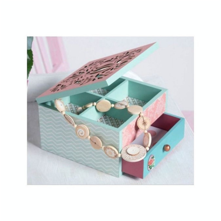 Boîte à bijoux en bois 16 x 16 x 10 cm - Artemio - Rougier et Plé