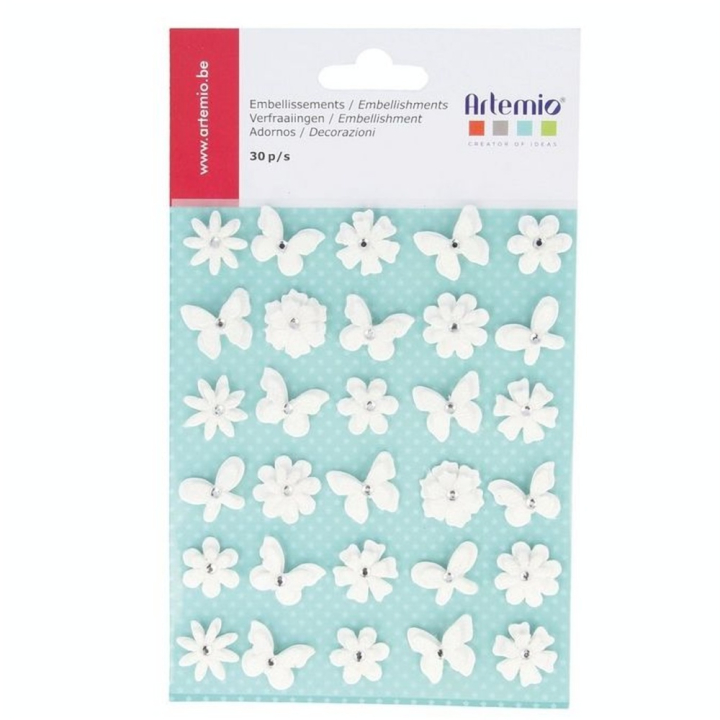 Fleurs et Papillons en papier  30 pcs - Artemio - Rougier et Plé