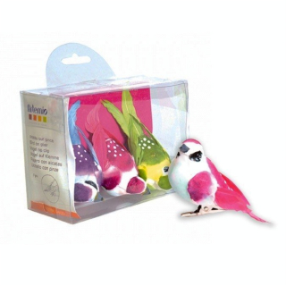 Oiseau sur pince Set n°2 9 cm 3 pcs - Artemio - Rougier et Plé