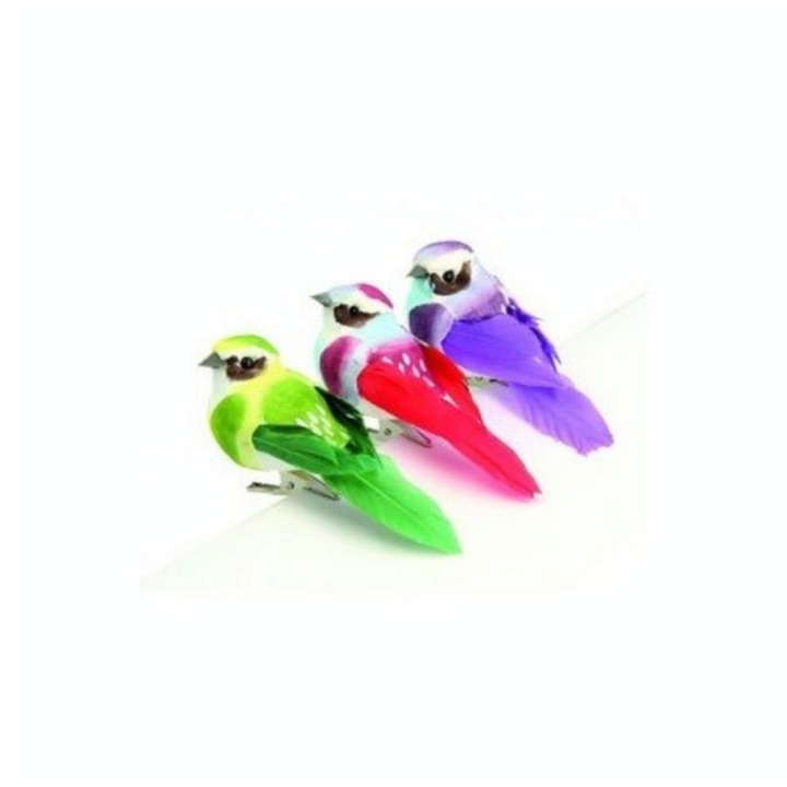 Oiseau sur pince Set n°2 9 cm 3 pcs - Artemio - Rougier et Plé