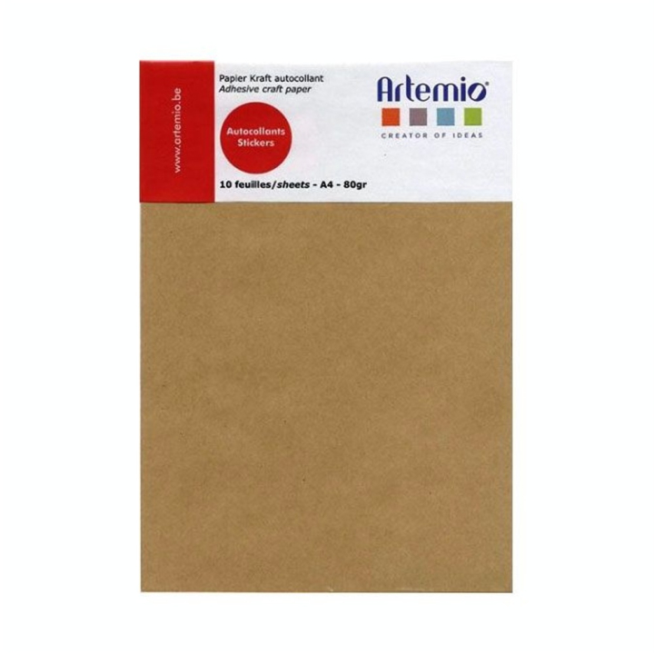 Papier Kraft autocollant A4 21 x 29.7 cm 10 feuilles - Artemio - Rougier et Plé