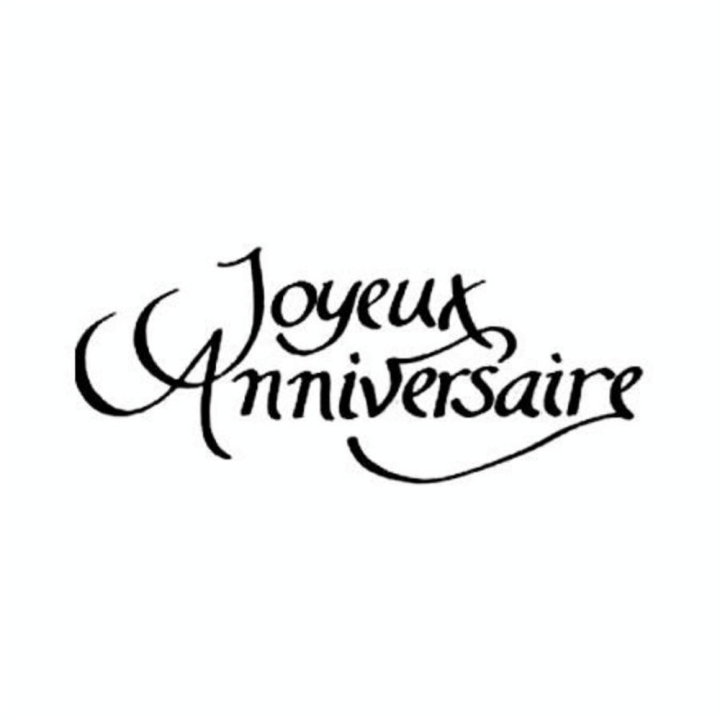Tampon bois Joyeux anniversaire 3,5 x 7,5 cm - Artemio - Rougier et Plé
