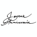 Tampon bois Joyeux anniversaire  2.6 x 7 cm - Artemio - Rougier et Plé