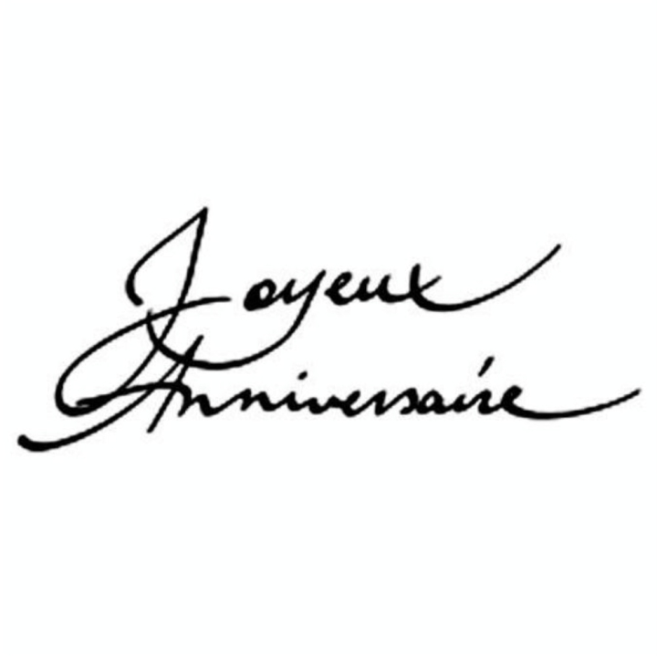Tampon bois Joyeux anniversaire  2.6 x 7 cm - Artemio - Rougier et Plé