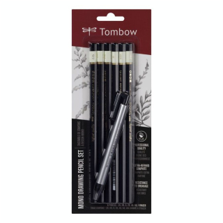 Kit 6 Crayons graphite + Gomme de précision Mono Zéro - Tombow - Rougier et Plé