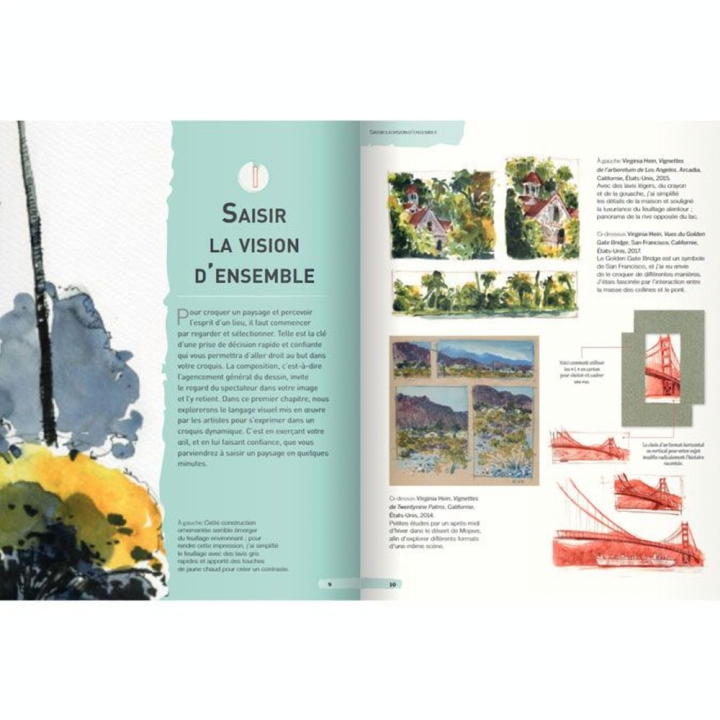Livre 5 MINUTES POUR DESSINER... LES PAYSAGES 54 idées pour croquer sur le vif - Eyrolles - Rougier et Plé