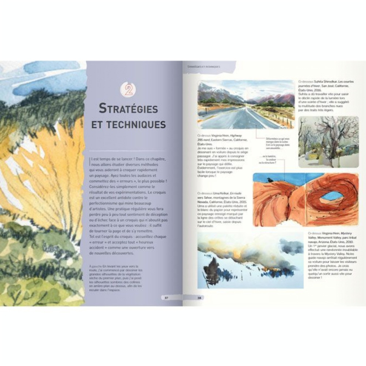 Livre 5 MINUTES POUR DESSINER... LES PAYSAGES 54 idées pour croquer sur le vif - Eyrolles - Rougier et Plé