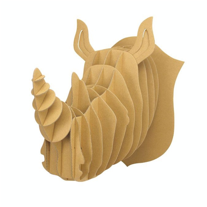 Trophée Rhinocéros carton à assembler 20 x 25 x 27 cm - CTOP - Rougier et Plé