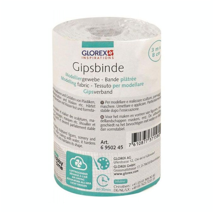 Bande plâtrée 8 cm x 3 m - Glorex - Rougier et Plé
