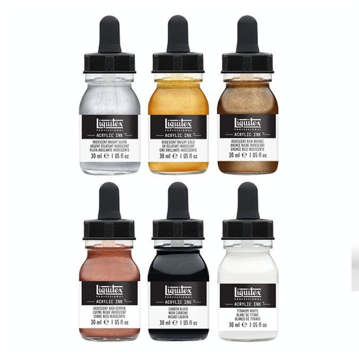Encre acrylique Set Métalliques ink! 6 x 30 ml - Liquitex - Rougier et Plé