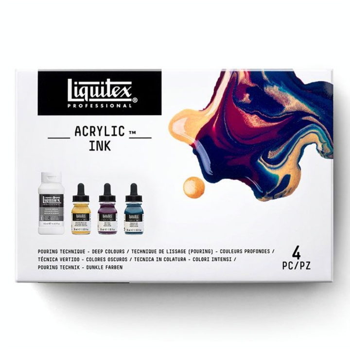 Encre acrylique Set Pouring ink! Technique de coulures Couleurs intenses - Liquitex - Rougier et Plé
