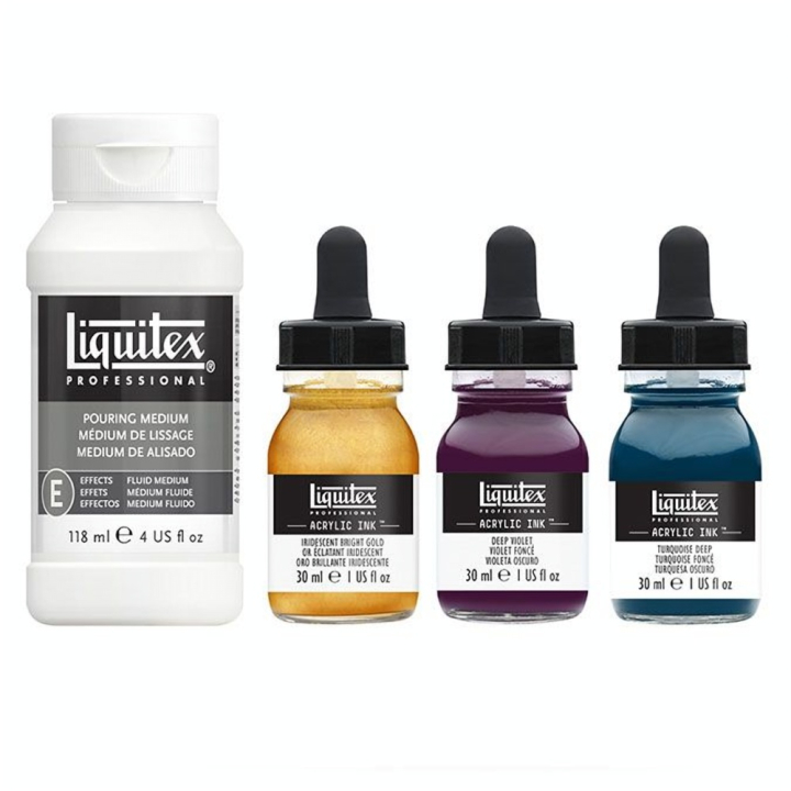 Encre acrylique Set Pouring ink! Technique de coulures Couleurs intenses - Liquitex - Rougier et Plé