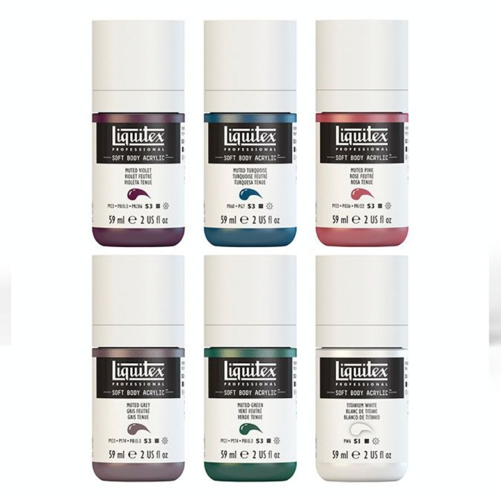 Peinture acrylique Soft Body fluide 59 ml Set Feutré 6 x 59 ml - Liquitex - Rougier et Plé