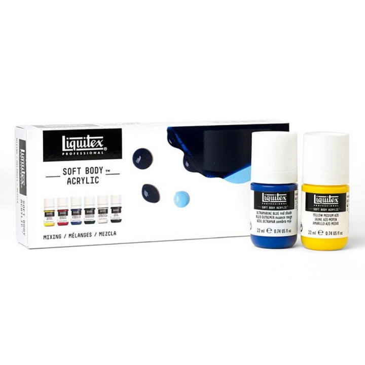 Peinture acrylique Soft Body fluide 59 ml Set Mélanges n°1 - 6 x 22 ml - Liquitex - Rougier et Plé