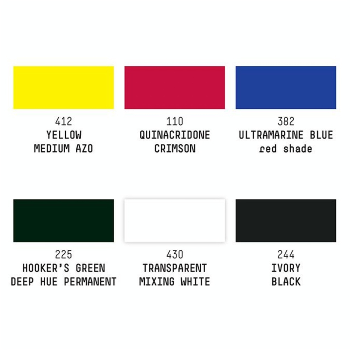Peinture acrylique Soft Body fluide 59 ml Set Mélanges n°1 - 6 x 22 ml - Liquitex - Rougier et Plé