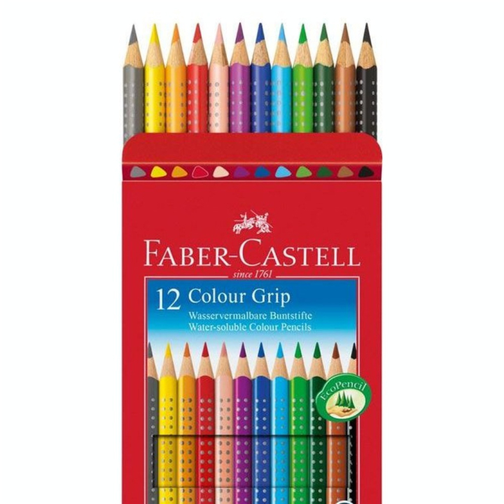 Crayon de couleur Aquarellable Colour Grip 12 pcs - Faber-Castell - Rougier et Plé