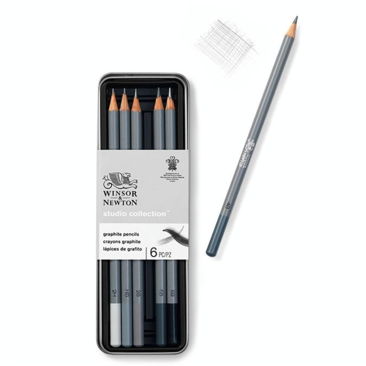 Crayon graphite Studio Collection x 6 - Winsor & Newton - Rougier et Plé