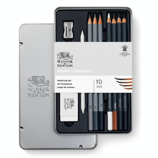 Crayon esquisse Studio Collection x 6 + outils - Winsor & Newton - Rougier et Plé