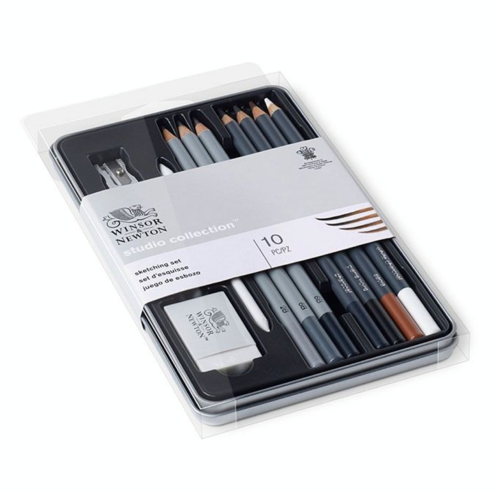 Crayon esquisse Studio Collection x 6 + outils - Winsor & Newton - Rougier et Plé