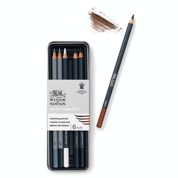 Crayon esquisse Studio Collection x 6 - Winsor & Newton - Rougier et Plé