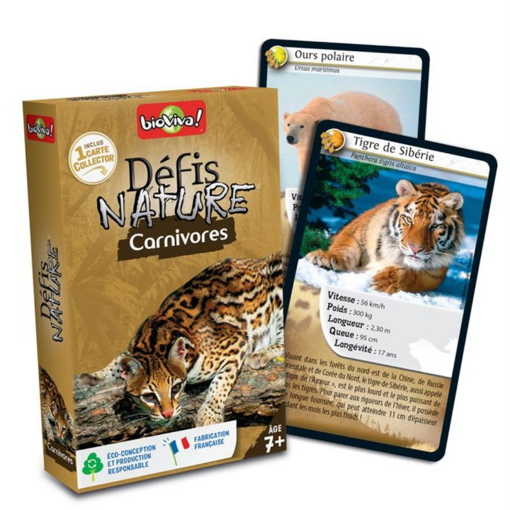 Jeu de cartes Défis nature Carnivores - Bioviva - Rougier et Plé