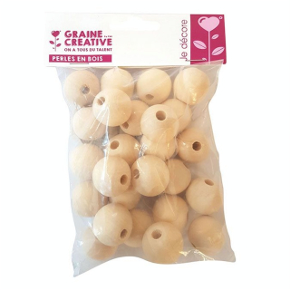 Perle en bois brut 25 pcs - Graine Créative - Rougier et Plé
