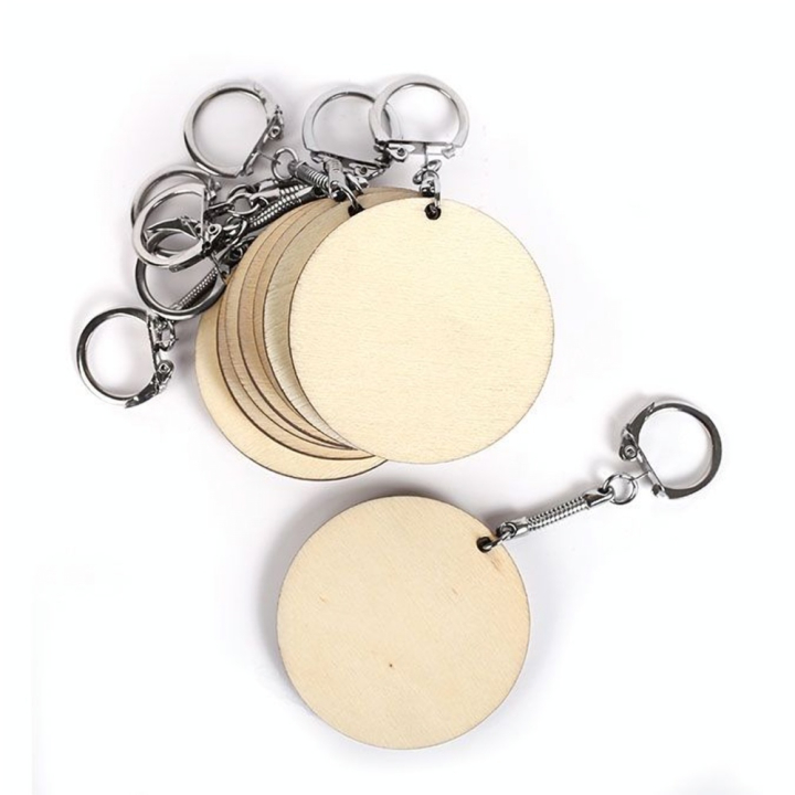 Porte-clefs en bois rond Ø 55 mm - 10 pcs - Graine Créative - Rougier et Plé