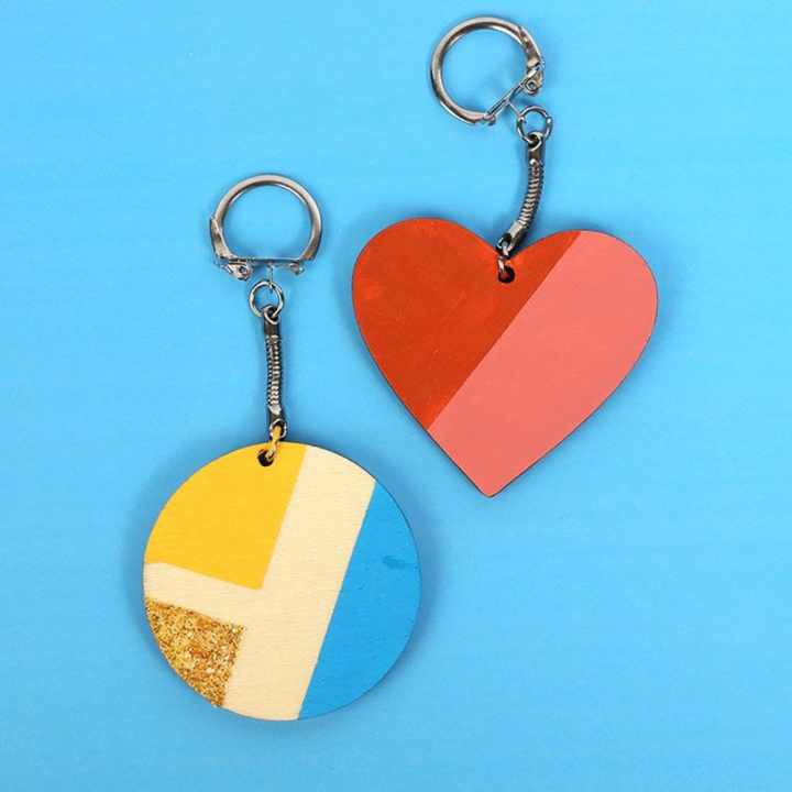 Porte-clefs en bois rond Ø 55 mm - 10 pcs - Graine Créative - Rougier et Plé