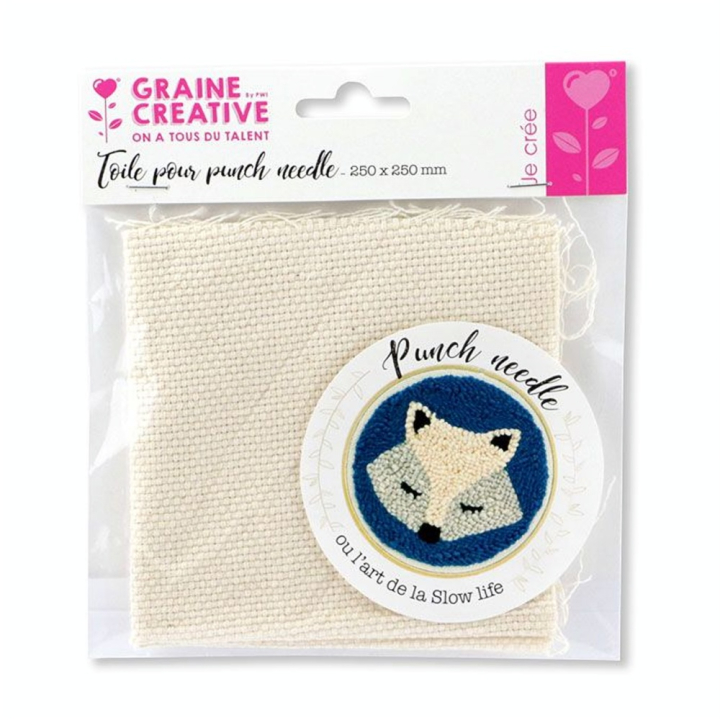 Toile pour Punch Needle 25 x 25 cm - Graine Créative - Rougier et Plé