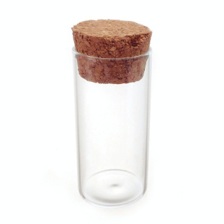 Tube en verre avec bouchon H.6.5 cm Ø 3 cm - Graine Créative - Rougier et Plé