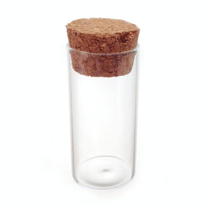 Tube en verre avec bouchon H.6.5 cm Ø 3 cm - Graine Créative - Rougier et Plé