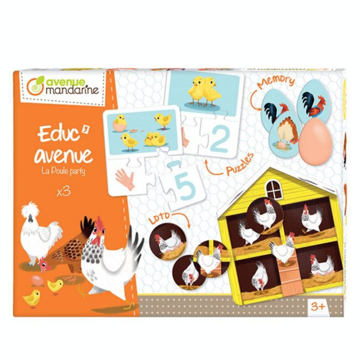 Jeu de société Educ'Avenue La Poule party - Avenue Mandarine - Rougier et Plé