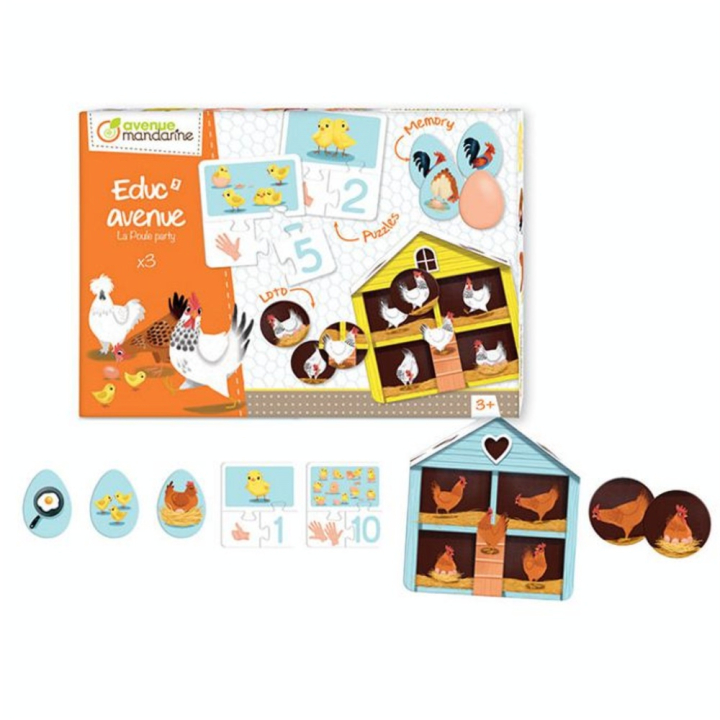 Jeu de société Educ'Avenue La Poule party - Avenue Mandarine - Rougier et Plé