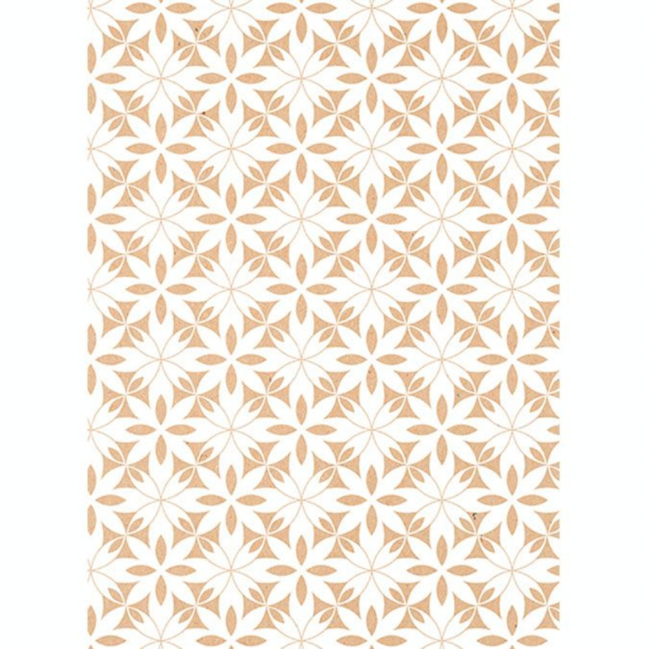Kraft brut 70g/m² motif Fleurs blanches Rouleau 35 cm x 5 m - Clairefontaine - Rougier et Plé