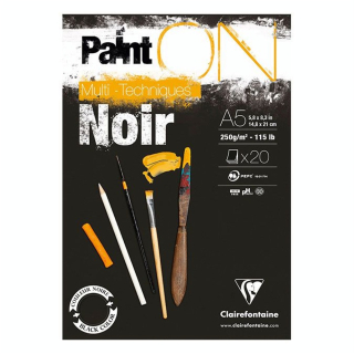 Bloc Paint'On papier Noir 250 g/m² 20 F - Clairefontaine - Rougier et Plé