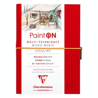 Carnet Paint'On papier Blanc 250 g/m² A5 32 F - Clairefontaine - Rougier et Plé