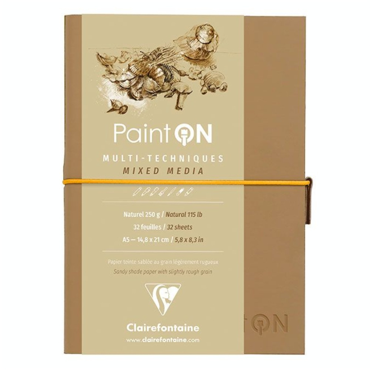 Carnet Paint'On papier Naturel 250 g/m² A5 32 F - Clairefontaine - Rougier et Plé