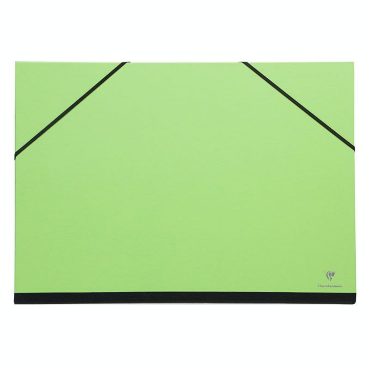 Carton à dessin à élastiques 37 x 52 cm Vert - Clairefontaine - Rougier et Plé