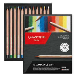 Crayon de couleur Luminance 6901 Boîte 12 pcs - Caran d'Ache - Rougier et Plé
