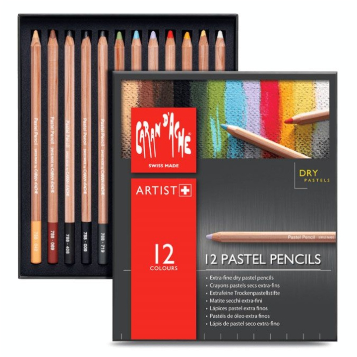 Crayon de couleur Pastel 788 Boîte 12 pcs - Caran d'Ache - Rougier et Plé