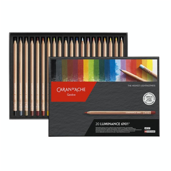 Crayon de couleur Luminance 6901 Boîte 20 pcs - Caran d'Ache - Rougier et Plé