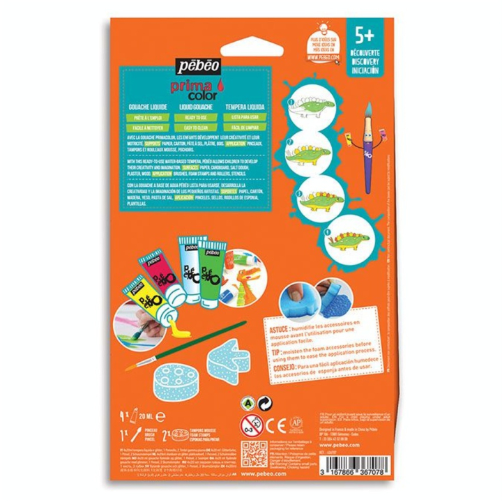 Gouache enfant Primacolor Set Dinosaures - Pébéo - Rougier et Plé