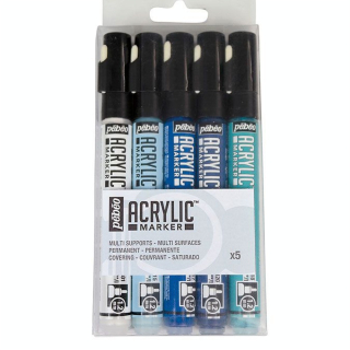 Feutre Acrylic Marker 1,2 mm Set bleu - Pébéo - Rougier et Plé