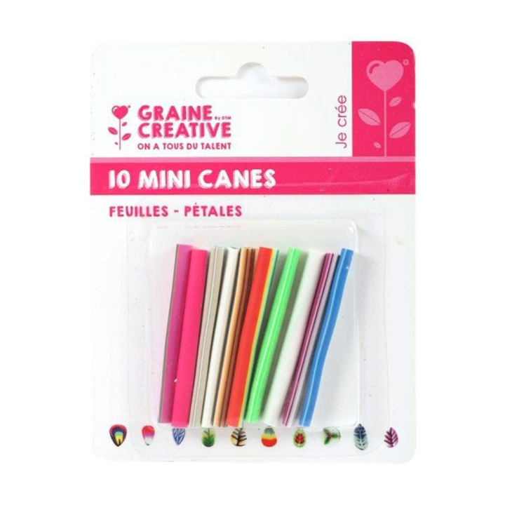 Mini canes Assortiment Feuilles pétales x 10 pcs - Graine Créative - Rougier et Plé