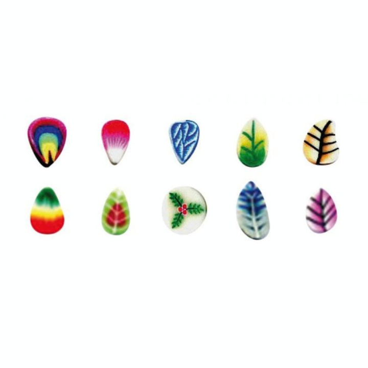 Mini canes Assortiment Feuilles pétales x 10 pcs - Graine Créative - Rougier et Plé