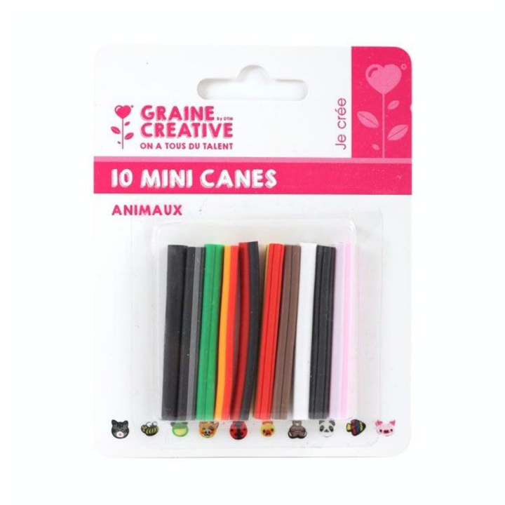 Mini canes Assortiment Animaux x 10 pcs - Graine Créative - Rougier et Plé
